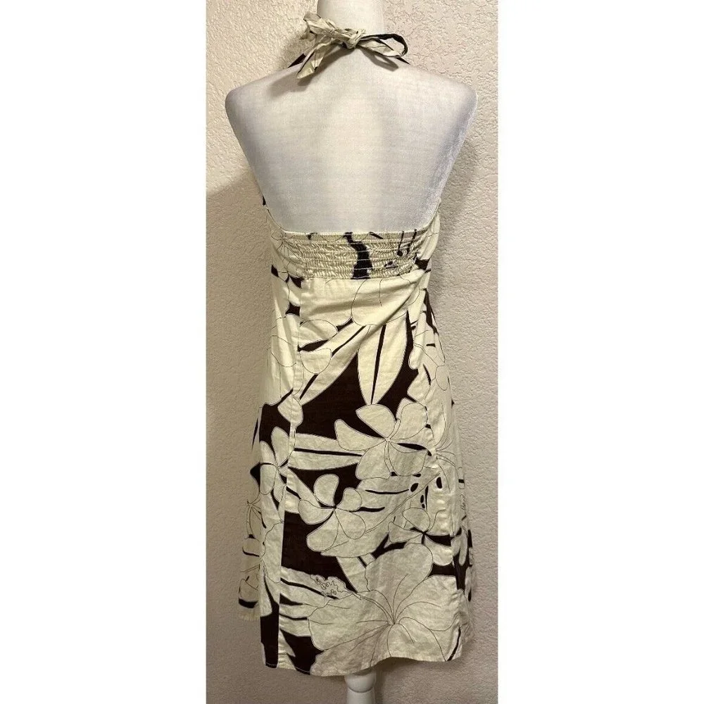 Ruby Rox Vintage 90s Y2K Cream/brown Halter Summer Dress - Picture 5 of 7
